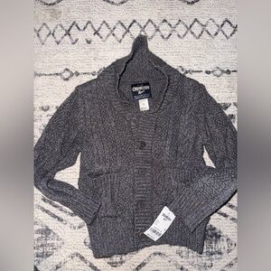 OshKosh B'gosh Boys Charcoal Cardigan, size 5-NWT